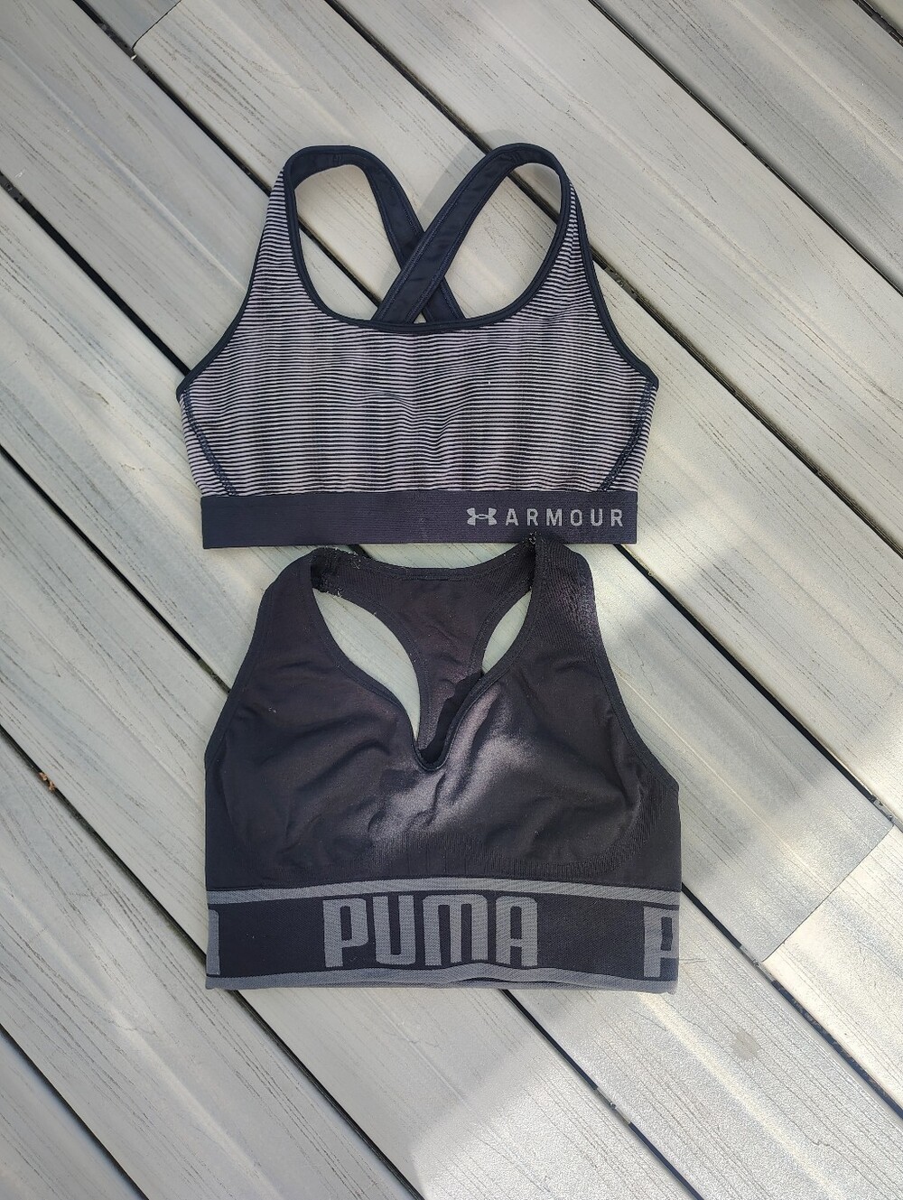 Under Armour and Puma Sports Bras - Black/Grey